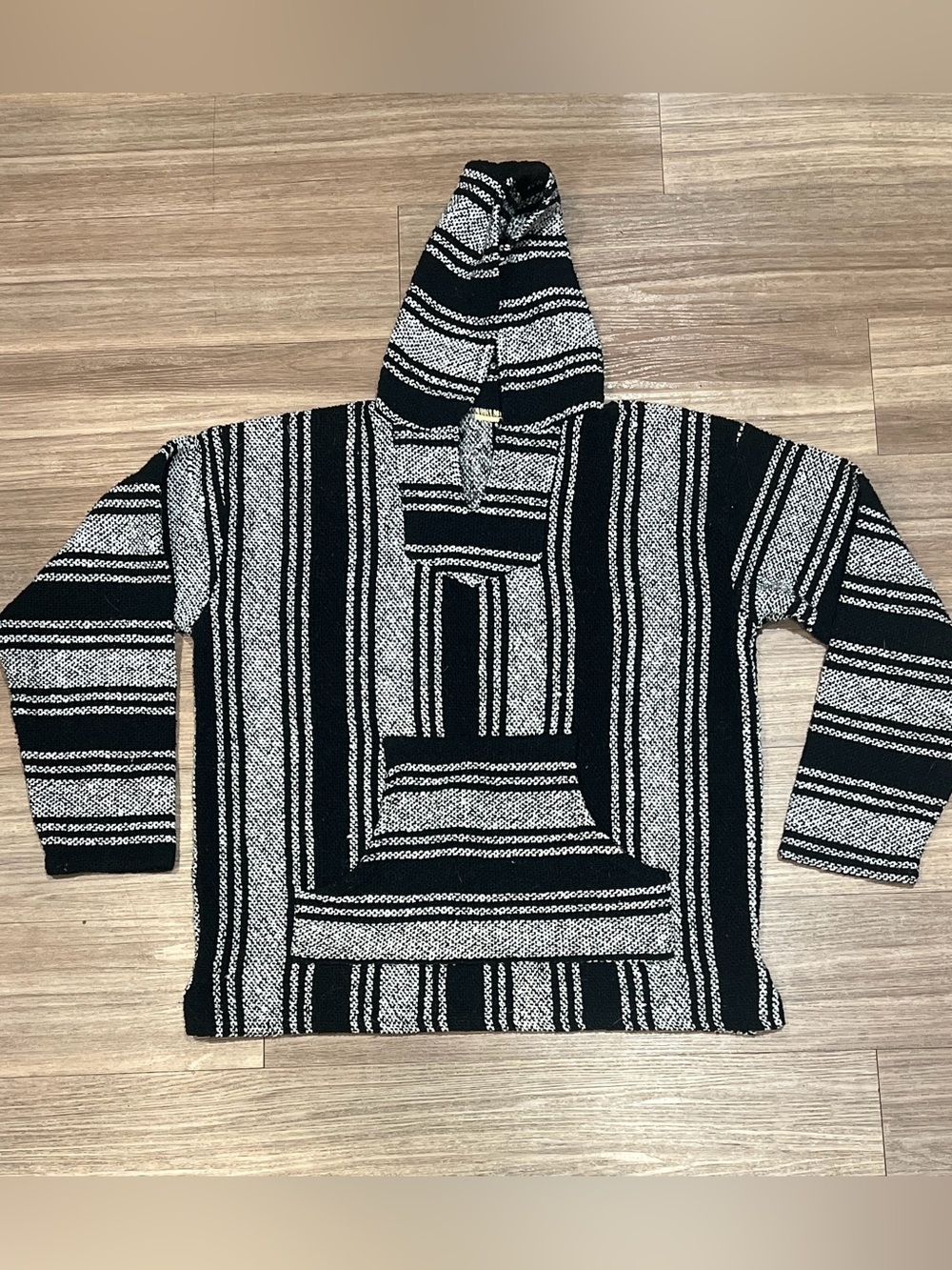 Striped Knit Baja Hoodie with Front Pocket